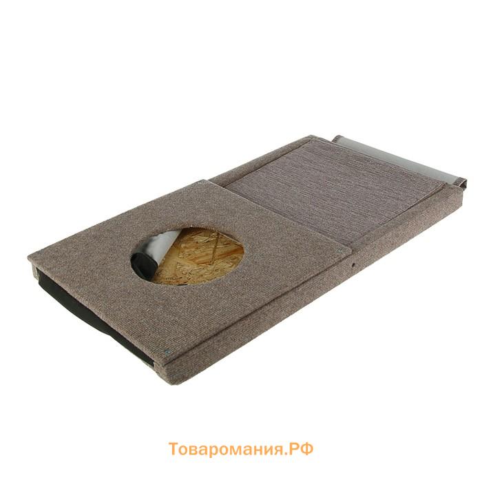 Домик для кошек с когтеточкой  "Икс", раскладной с гамаком, ковролин, микс цветов