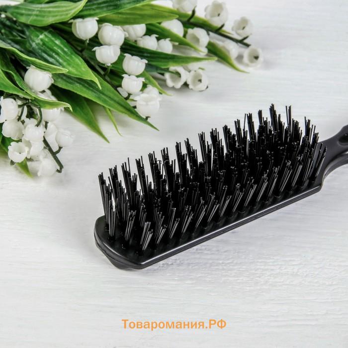 Расчёска массажная, 3.2×19.4 (±1) см, чёрная