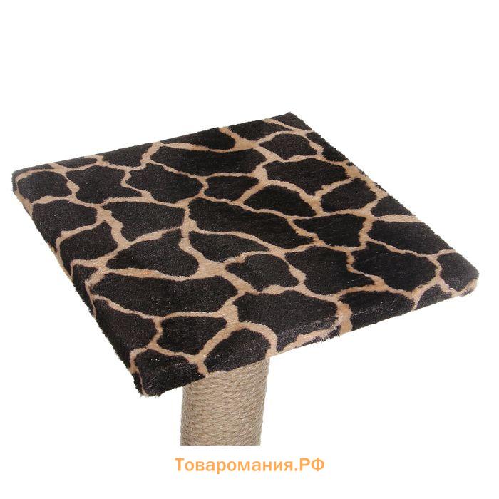 Домик для кошек с когтеточкой "Куб", с площадкой и игрушкой, 35 х 30 х 85 см, микс цветов