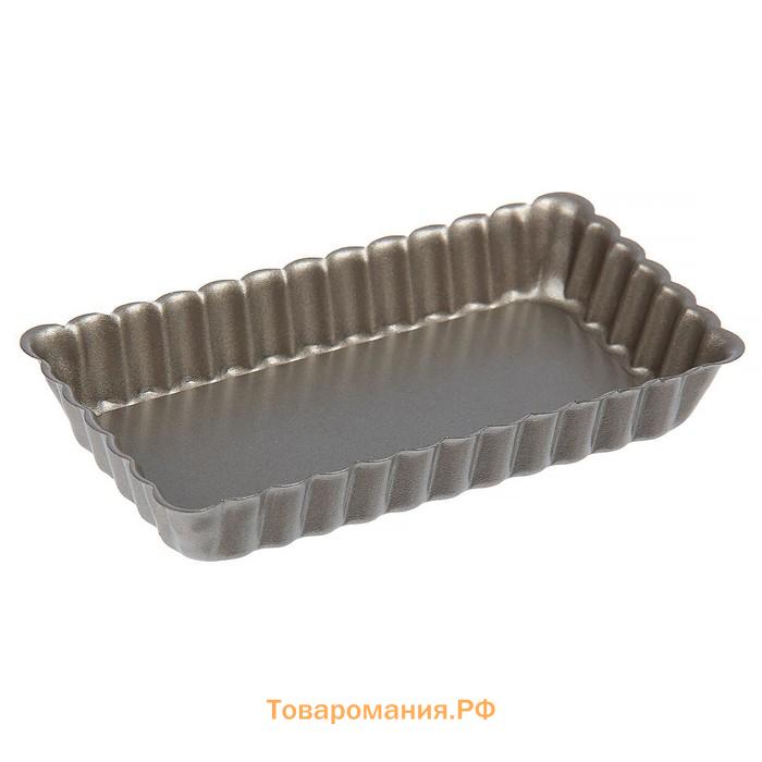 Форма для выпечки «Рифлёный прямоугольник», 12×6.5 см, разъёмная, антипригарное покрытие, чёрная