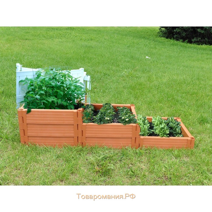 Грядка пластиковая «Плюс», 55×55×13 см, терракотовая