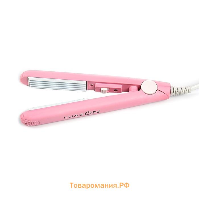 Щипцы-гофре LW-26, мини, 25 Вт, керамическое покрытие, 65×15 мм, до 160 °C, розовые