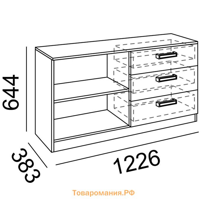 ТВ-тумба Walker, 383х1126х644, цвет ясень шимо светлый / белый