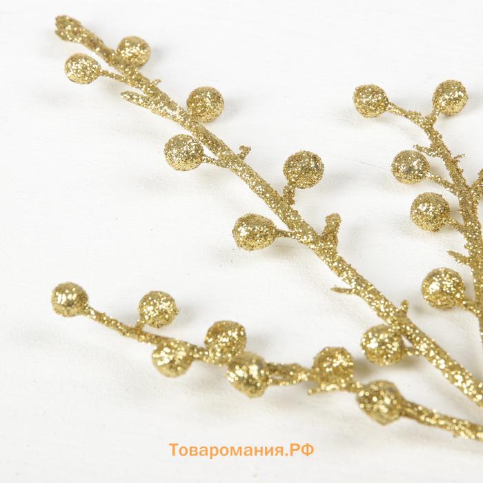 Декор блеск «Веточка с шариками», 12×25 см, МИКС