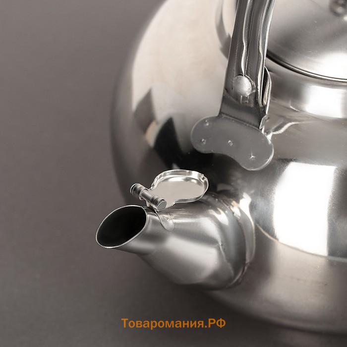 Заварочный чайник  «Гретель», 1.1 л, металлическое сито, нержавеющая сталь, хромированный