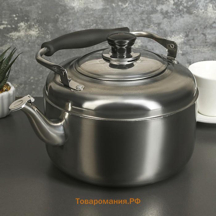 Чайник со свистком, 3.6 л, нержавеющая сталь, хромированный