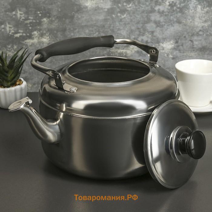 Чайник со свистком, 3.6 л, нержавеющая сталь, хромированный