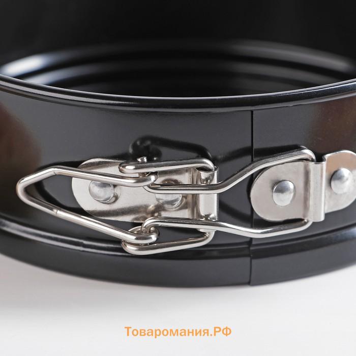 Форма для выпечки  «Элин. Круг», 14×4.5 см, разъёмная, антипригарное покрытие, чёрная