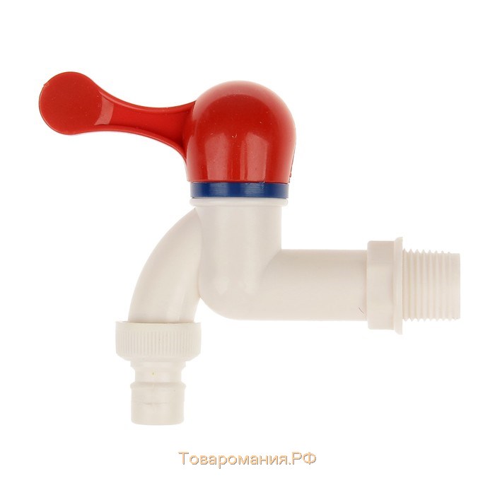 Кран, наружная резьба 3/4", для шланга 5/8" (16 мм), пластик, Greengo
