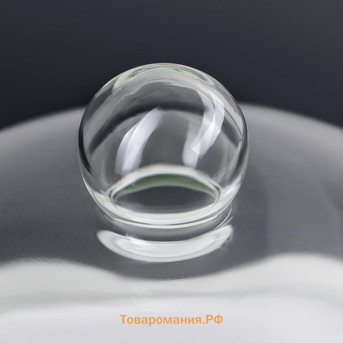 Подставка для десертов с крышкой-клош на деревянной ножке BellaTenero, d=24 см, керамика, белая