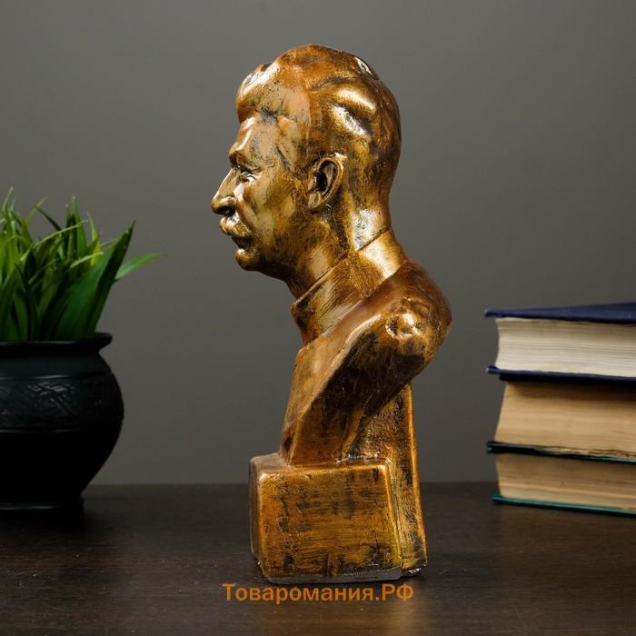 Бюст «Сталин», фигурка полистоун, под бронзу, 12×24 см