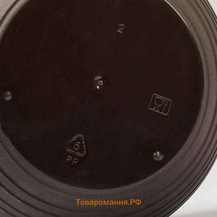 Горшок для цветов с поддоном СибПолимер «Дуэт», 500 мл, пластиковый, шоколадный-кофе с молоком