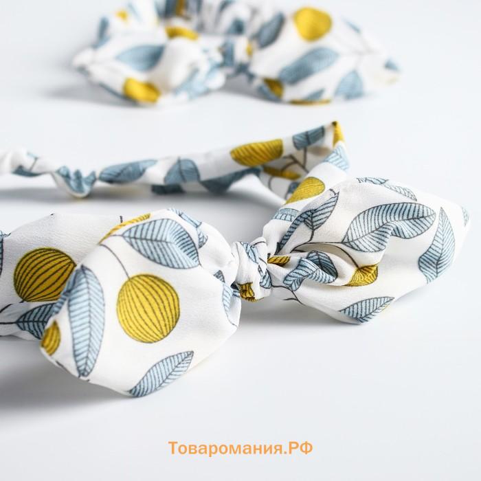 Повязка на голову для мамы и дочки M&B «Family look: сердечки» 2 шт., голубой