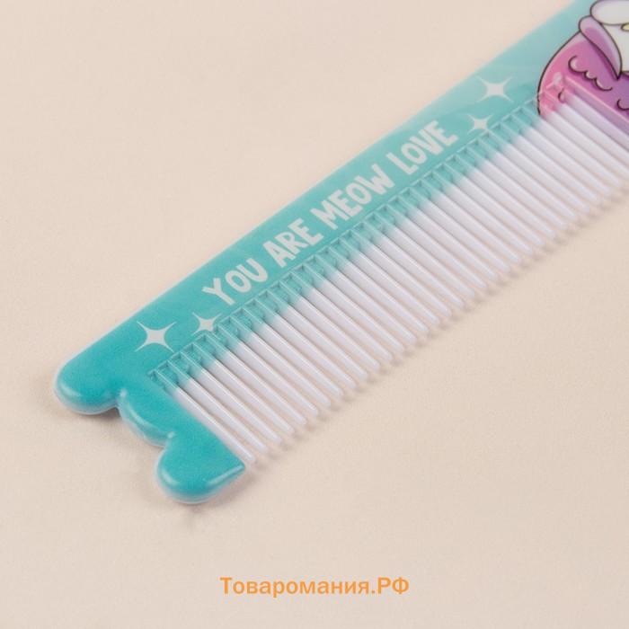 Расчёска фигурная «Кошка-русалка», 14.7×3.8(±1) см