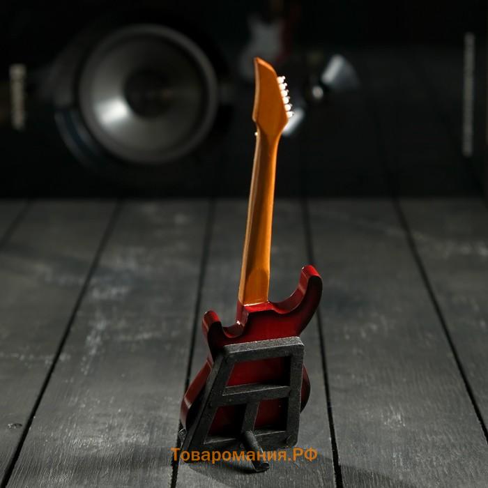 Гитара сувенирная Ibanez, на подставке, 24×8×2 см, красно-белая