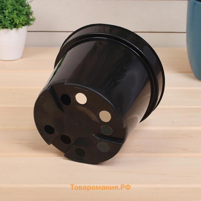Горшок для рассады, 3 л, d=19 см, h=15 см, пластик, чёрный, Greengo