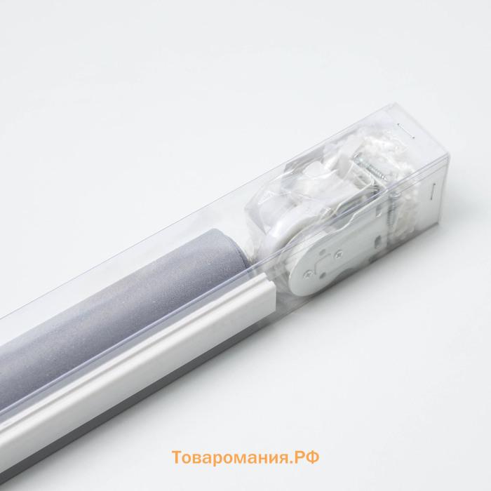 Штора рулонная «Механика. Блэкаут», 60×180 см (с учётом креплений 3.5 см), серая