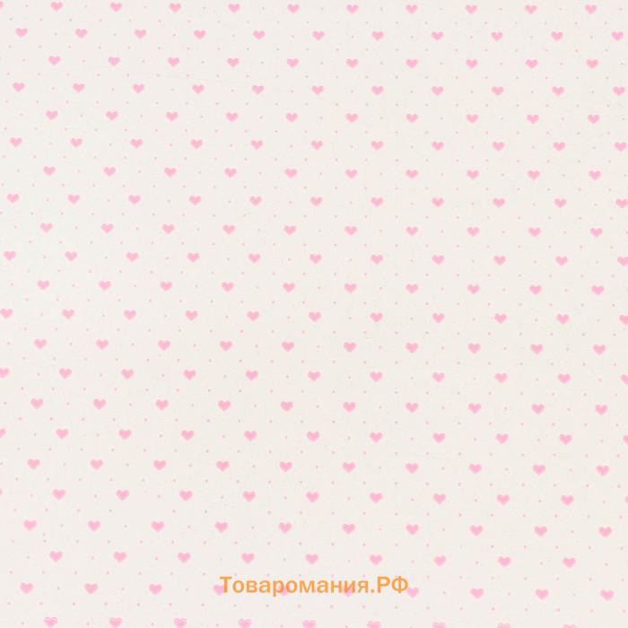Пленка для цветов "Маленькие сердца", розовая, 0,7 х 7,6 м, 40 мкм, 200 г