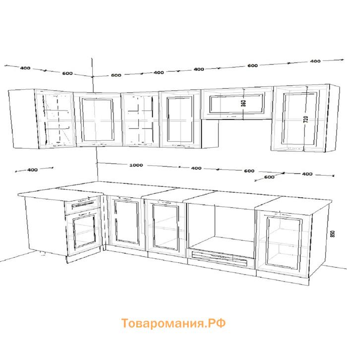 Кухонный гарнитур 5 Белый Вегас 1000х2400