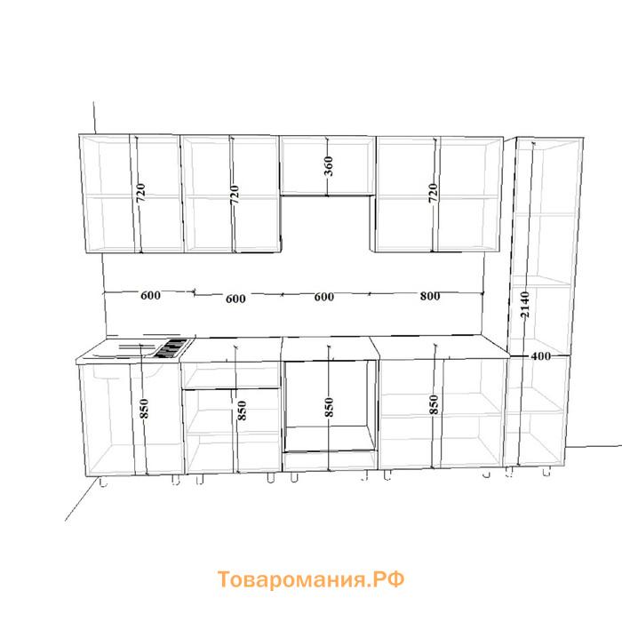 Кухонный гарнитур Гарнитур 15 Грецкий орех 3000