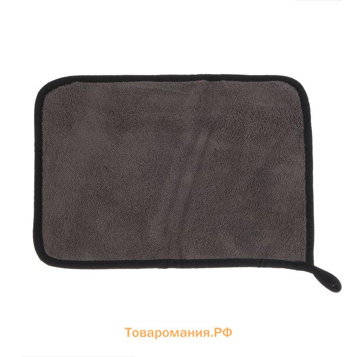 Тряпка для мытья авто, CARTAGE, микрофибра, 400г/м², 20×30 см, сине-серая