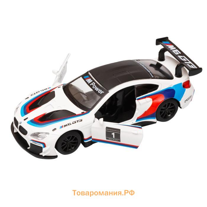 Машина металлическая BMW M6, 1:43, инерция, открываются двери, цвет белый