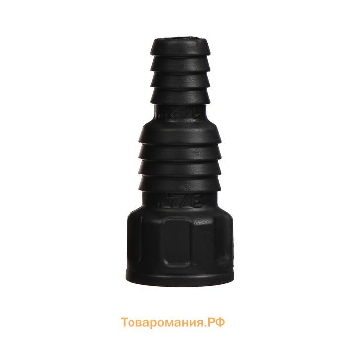 Штуцер, внутренняя резьба 1/2", для шланга 1/2" (12 мм) – 3/4" (19 мм), набор 2 шт., пластик, «Жук»