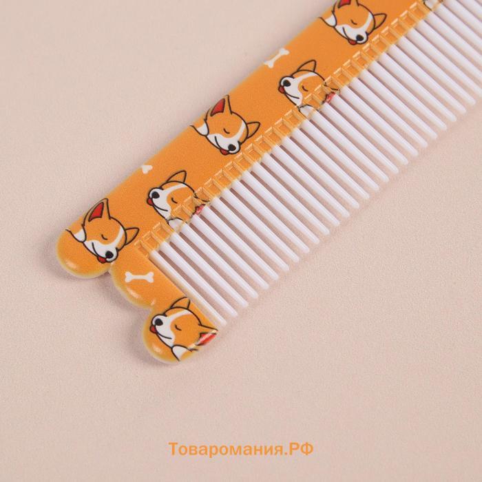 Расчёска фигурная «Корги», 14,7 × 3,8 см