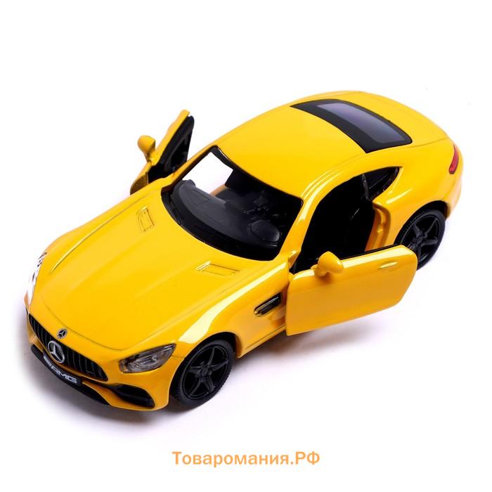 Машина металлическая MERCEDES-AMG GT S, 1:32, открываются двери, инерция, цвет жёлтый