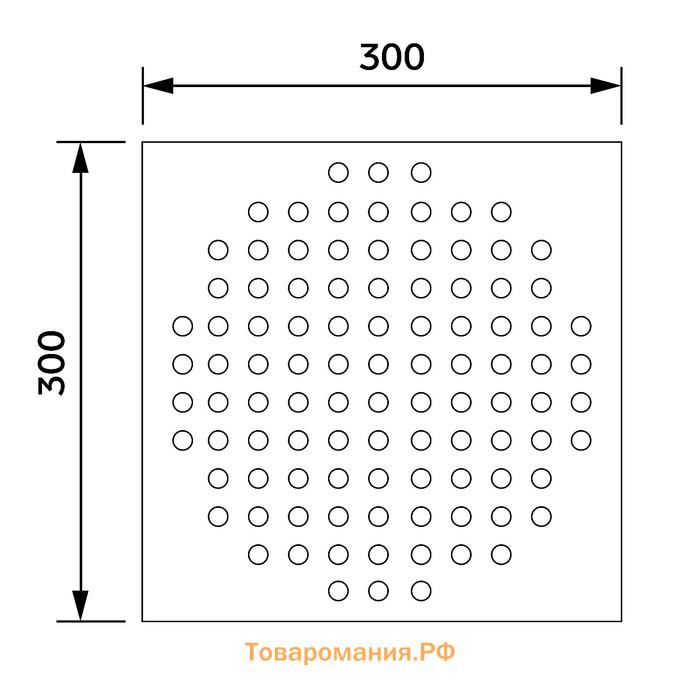 Лейка стационарная ZEIN Z32, квадратная, 30 х 30 см, 1 режим, полированная нержавеющая сталь