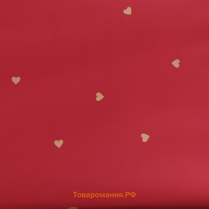 Плёнка в листах, 58×58±5% см, «Сердечки», винная, 65 мкм