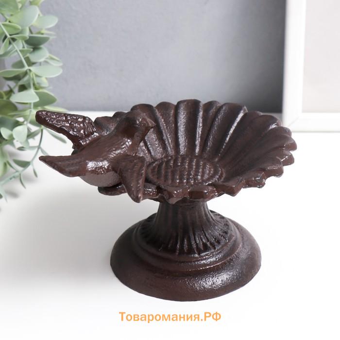 Фигурка-подставка для мелочей «Птица на ромашке», чугун, 10×17×13 см