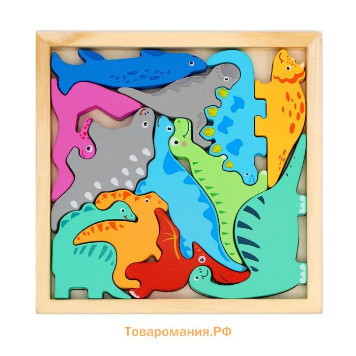 Пазл в рамке «Динозавры» 16.6×16.6×1.2 см