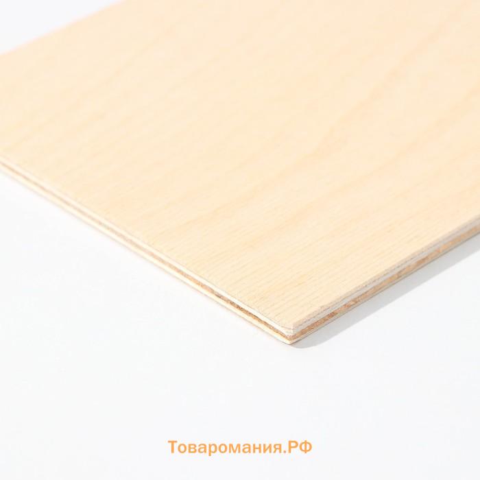 Доска разделочная деревянная с отверстием , 25×15×0,6 см, фанера