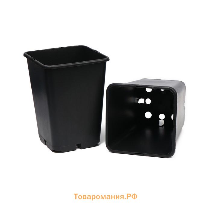 Горшок для рассады, 7 л, d=21 см, h=27.5 см, чёрный