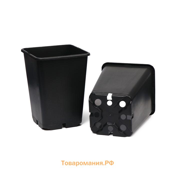 Горшок для рассады, 7 л, d=21 см, h=27.5 см, чёрный