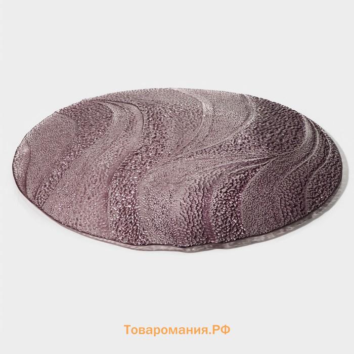 Тарелка «Драхна», d=28.5 см, стекло, бордовая