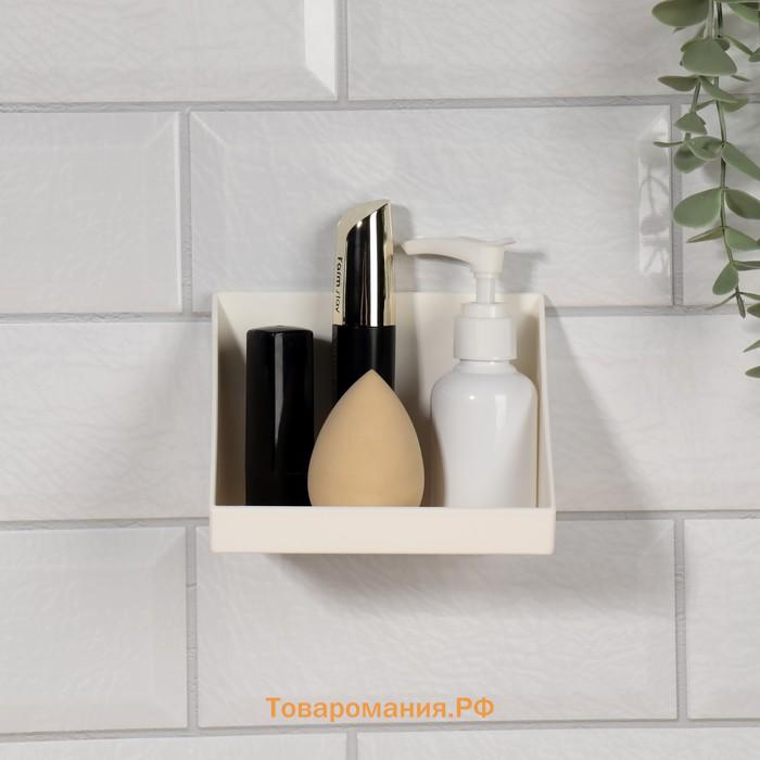 Органайзер для хранения BASIC, навесной, 1 секция, с клеевой основой, 8.7×8×2 см, белый