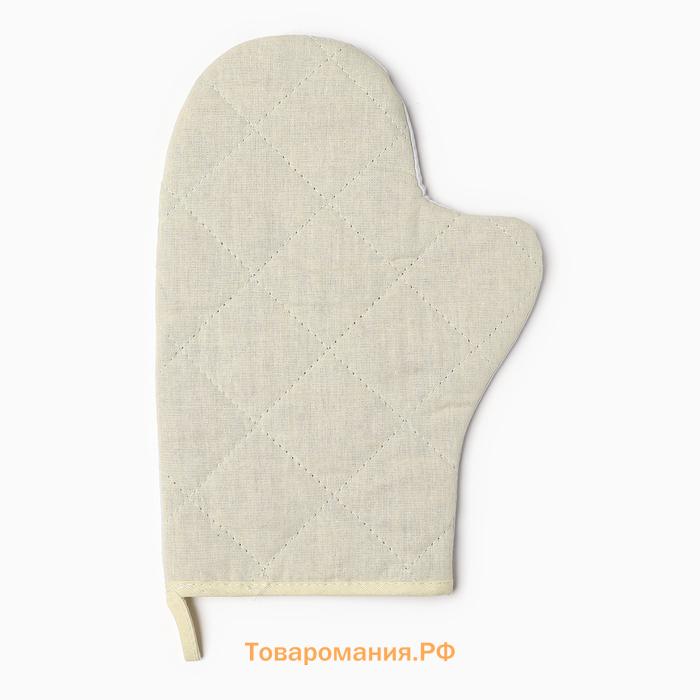 Набор кух.  "Зайчиха": варежка 20х28 см, прихватка 17х17 см, 35% хл, 65% пэ