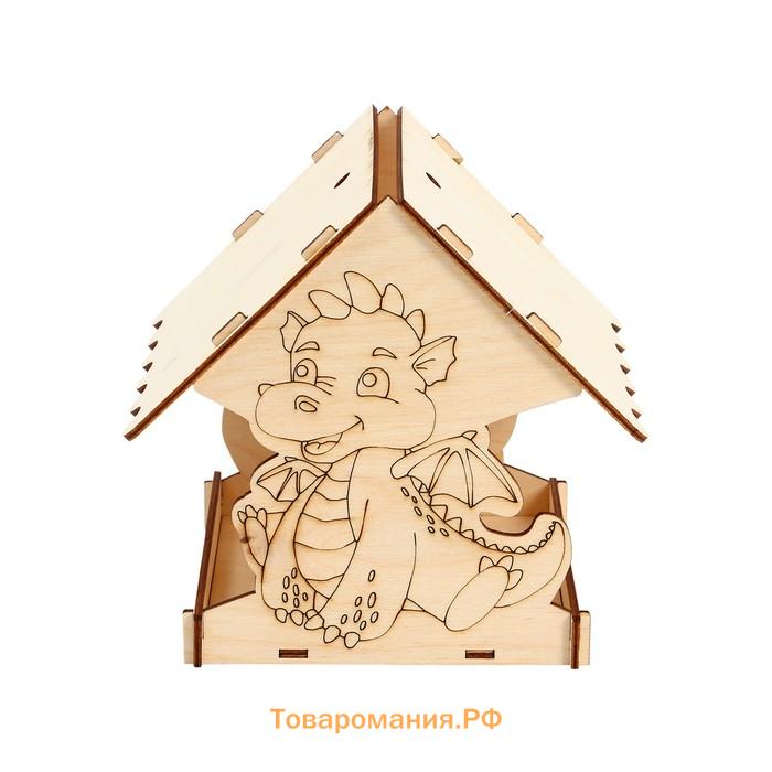 Кормушка из дерева своими руками «Дракон», 14.5×14.5×17.5 см, Greengo