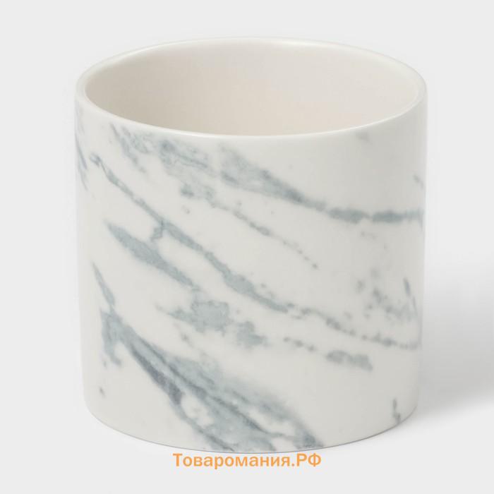 Сахарница Magistro Real Marble, 250 мл, 8,5×9 см, фарфор, белая