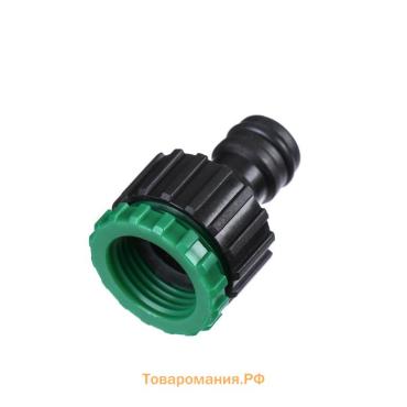Штуцер, внутренняя резьба 1/2"–3/4", быстросъёмное соединение, пластик, МИКС, Greengo
