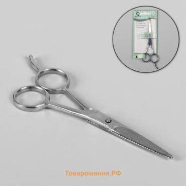 Ножницы парикмахерские с упором, лезвие — 4,5 см, цвет серебристый