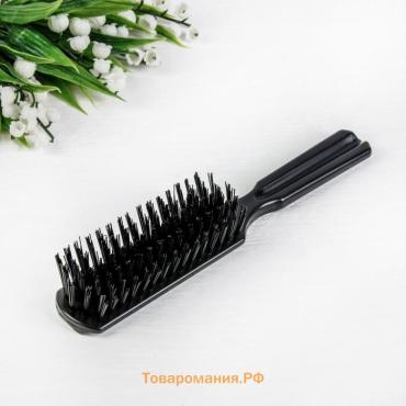 Расчёска массажная, 3.2×19.4 (±1) см, чёрная