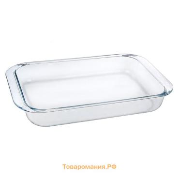 Форма для запекания и выпечки , 3 л, 39×24×6 см, жаропрочное стекло, прозрачная