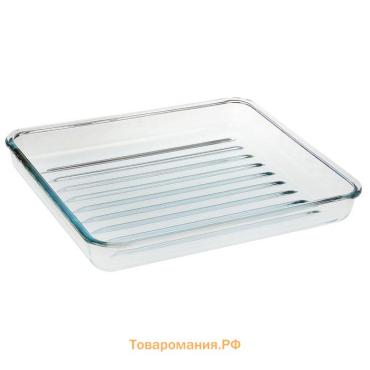 Форма для запекания и выпечки , 3 л, 34.5×28.5×4.6 см, жаропрочное стекло, прозрачная