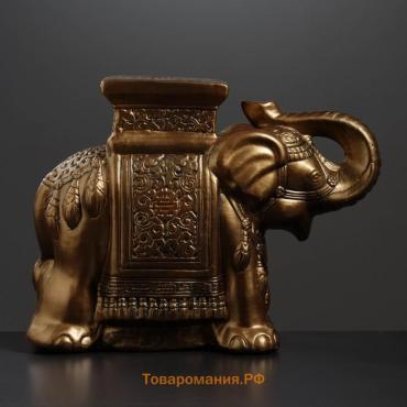 Фигура-подставка для мелочей «Слон», столик, гипс, бронза, 21×54×43 см