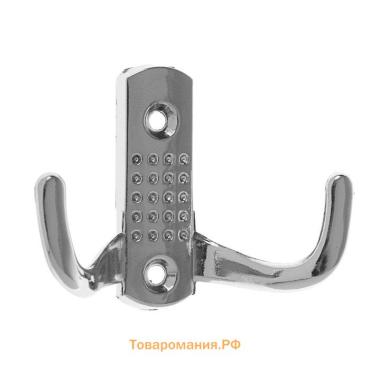 Крючок мебельный ТУНДРА TKd=011, двухрожковый, хром