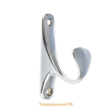 Крючок мебельный ТУНДРА TKO024, однорожковый, хром, 2 шт.