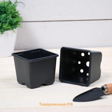 Горшок для рассады, 320 мл, d=8 см, h=7 см, чёрный, Greengo